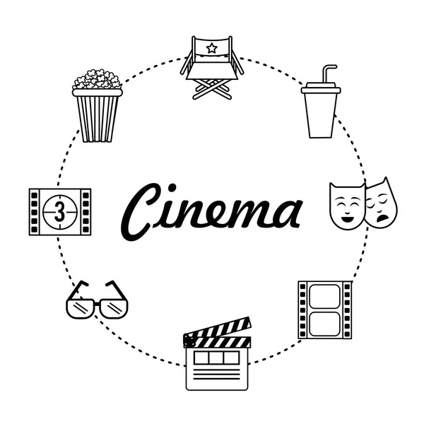 Set Cinematografía Herramientas Estudio Producción Ilustración Vectorial — Vector de stock