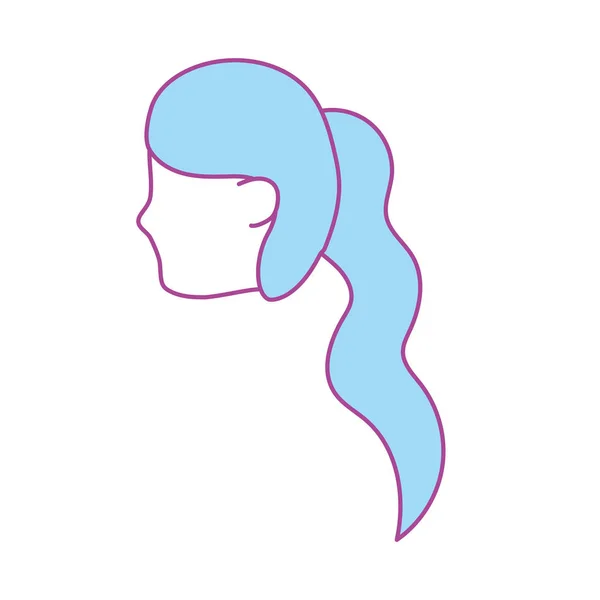 Avatar Femme Visage Avec Dessin Coiffure Illustration Vectorielle — Image vectorielle