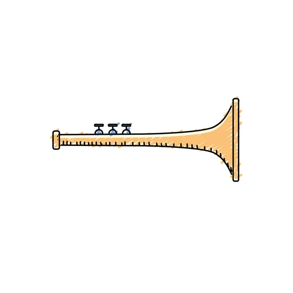 Trompet Muziekinstrument Spelen Muziek Vectorillustratie — Stockvector