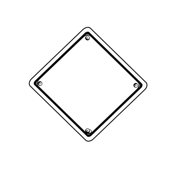 Avisos Emblema Metal Línea Ilustración Vectorial Diseño Marco — Vector de stock