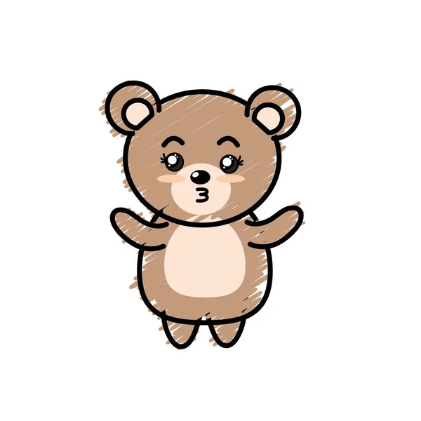Aranyos Medve Vadon Élő Állatok Arckifejezés Vektor Illusztráció — Stock Vector