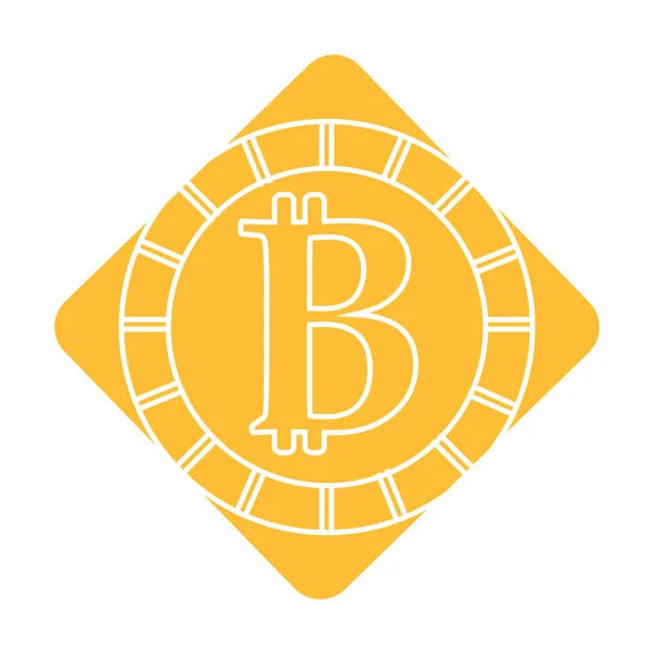 Etiqueta Moeda Bitcoin Digital Financeira Eletrônica Ilustração Vetorial — Vetor de Stock