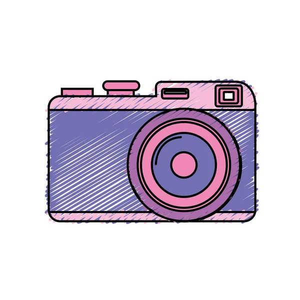 Милый Цифровой Фотоаппарат Съемки Векторная Иллюстрация — стоковый вектор