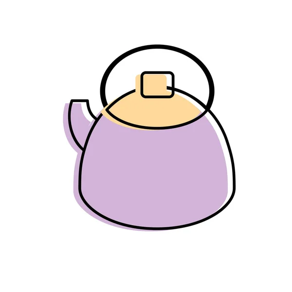 Teapot Kitchen Utensil Object Cuisine Vector Illustration — 图库矢量图片