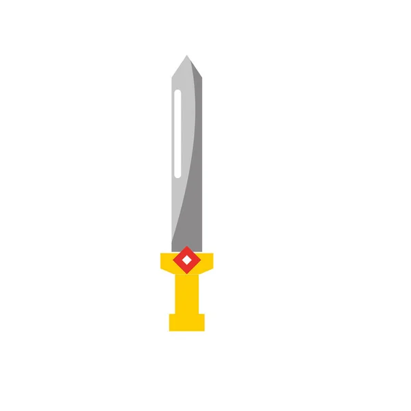 Videospiel Schwert Mittelalterlichen Waffen Schutz Vektor Illustration — Stockvektor