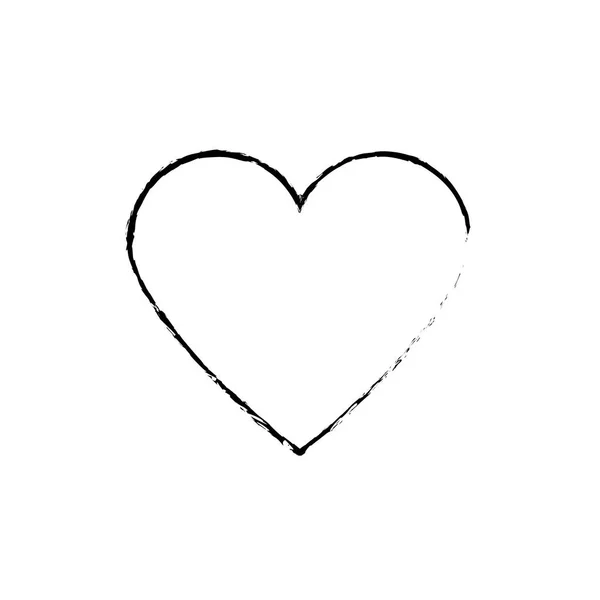 Rysunek Serce Miłości Romansu Symbol Wektor Ilustracja Projekt — Wektor stockowy