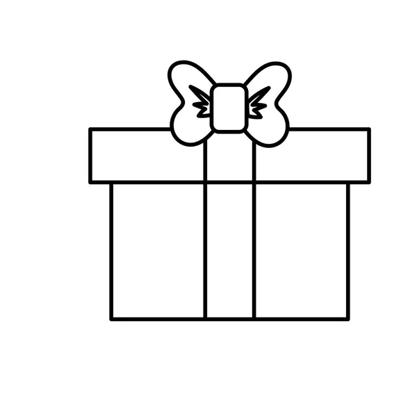 Line Box För Närvarande Gift Med Menyfliksområdet Design Vektorillustration — Stock vektor