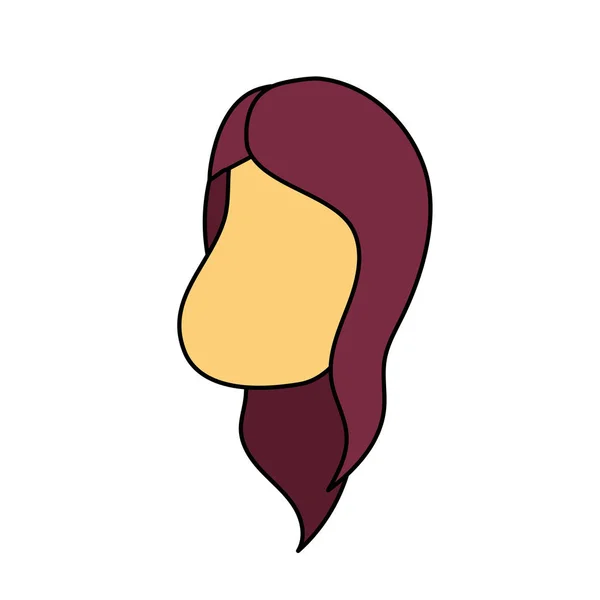 Cara Mujer Avatar Con Diseño Peinado Vector Ilustración — Vector de stock
