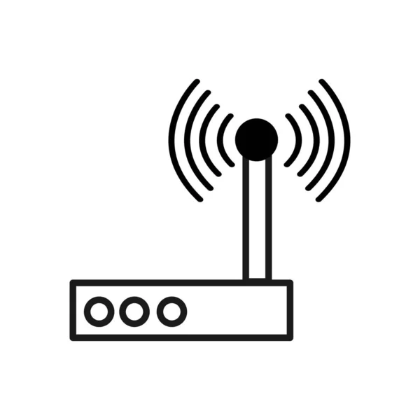 Ábra Útválasztó Kapcsolat Wifi Szolgáltatás Ikonjára Vektoros Illusztráció — Stock Vector