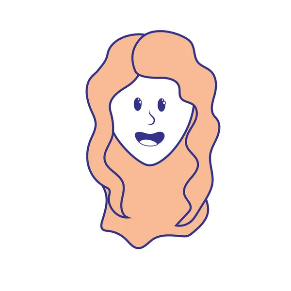 Красива Жінка Обличчя Зачіскою Векторні Ілюстрації — стоковий вектор