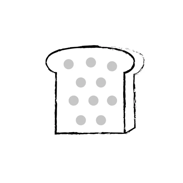 Figura Deliciosa Fatia Pão Alimento Nutriion Vetor Ilustração — Vetor de Stock