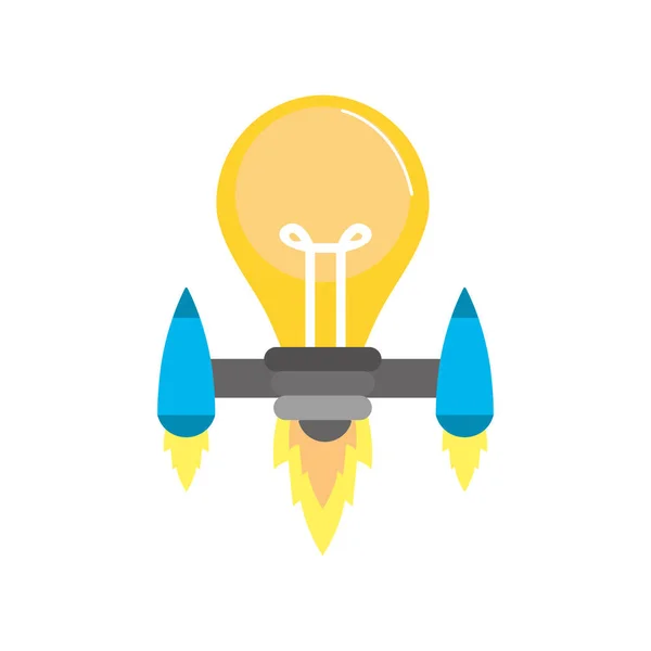 Lamp Met Stuwraketten Aan Creatief Idee Vectorillustratie — Stockvector
