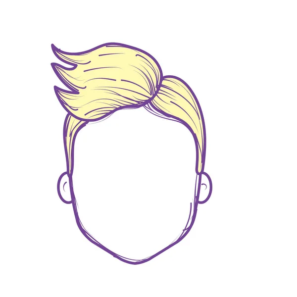 Cara Hombre Agradable Con Haistyle Ilustración Vectores — Vector de stock