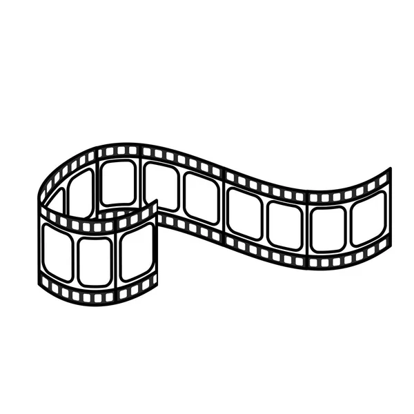 Lijn Filmstrip Naar Studio Scène Projectie Vectorillustratie — Stockvector