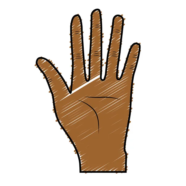 Mão Agradável Com Todos Dedos Palma Ilustração Vetorial — Vetor de Stock