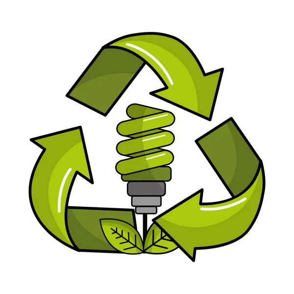 Saving Planet Bulbs Icon Vector Illustration Design Image — ストックベクタ