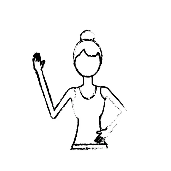 图健康的女人做运动向量插图设计 — 图库矢量图片