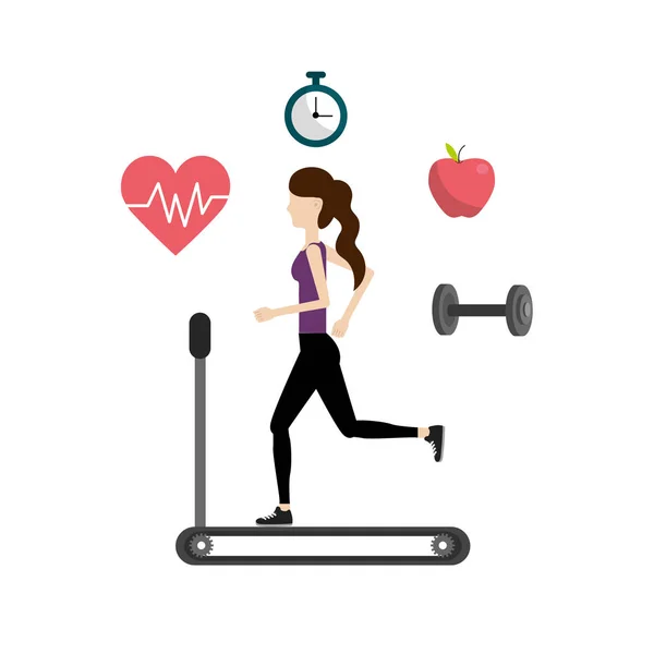 Γυναίκα Υγιεινό Τρόπο Ζωής Για Κάνει Απεικόνιση Φορέα Άσκηση — Διανυσματικό Αρχείο