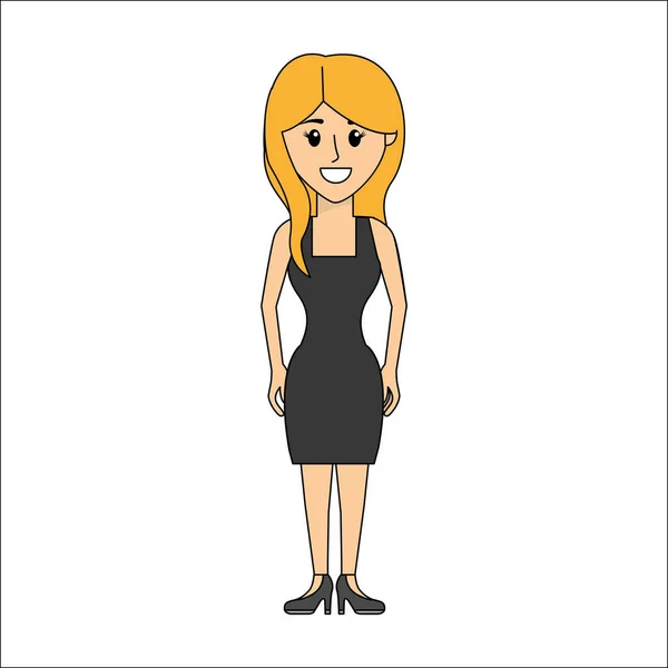 Personnes Femme Avec Icône Avatar Tissu Décontracté Illustration Vectorielle — Image vectorielle