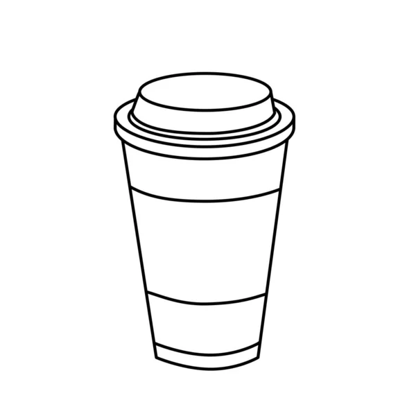 ラインおいしいコーヒーを飲む飲料 ベクトル イラスト デザイン — ストックベクタ