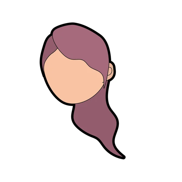 Аватар Женщина Лицо Прической Дизайн Векторной Иллюстрации — стоковый вектор