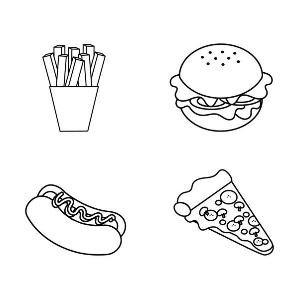 Abbildung Fast Food Hintergrund Symbol Vektor Illustration Design — Stockvektor