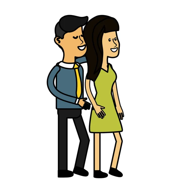 Heureux Couple Mignon Avec Une Usure Élégante Illustration Vectorielle — Image vectorielle