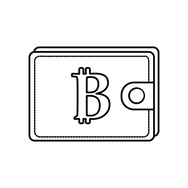 Línea Bitcoin Symbon Cartera Para Ahorrar Dinero Ilustración Vectores — Vector de stock