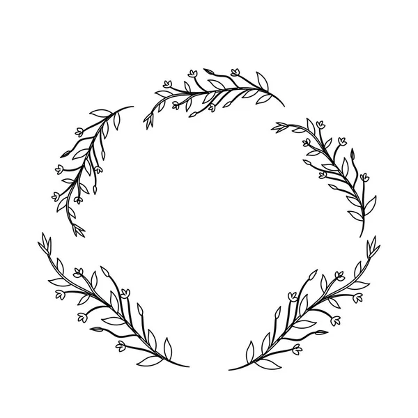 葉と枝し 花の装飾のベクトル図 — ストックベクタ