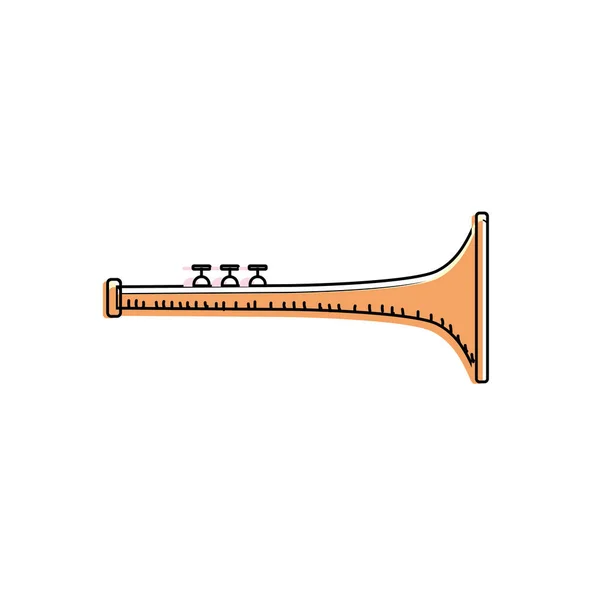 Trompet Muziekinstrument Spelen Muziek Vectorillustratie — Stockvector