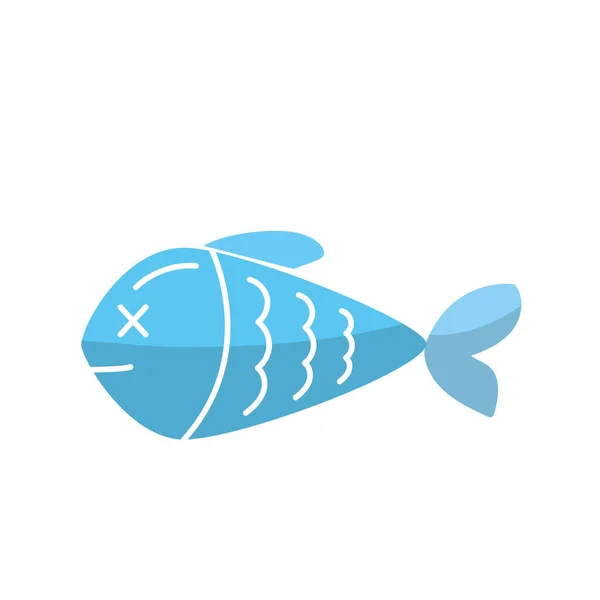 Delicious Fish Food Natural Nutrients Vecctor Illustration — 스톡 벡터