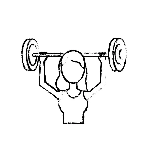 Figure Woman Dumbbell Exercise Vector Illustration — Stock Vector