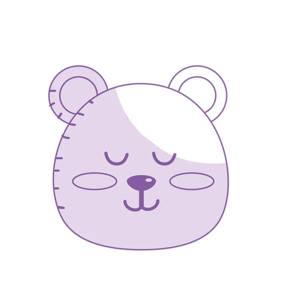 Silhouette Teddy Bear Boy Head Animal Wild Vector Illustration — Stock vektor