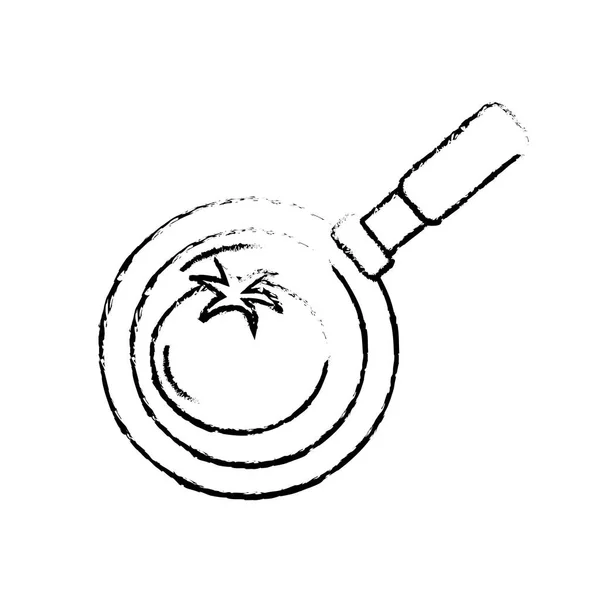 Figura Tomate Vegetal Dentro Frigideira Pan Vetor Ilustração —  Vetores de Stock