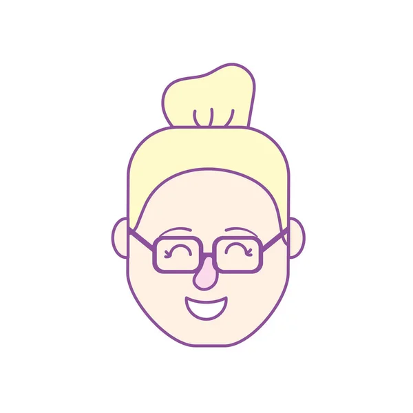 Cabeça Mulher Avatar Com Desenho Penteado Ilustração Vetorial — Vetor de Stock