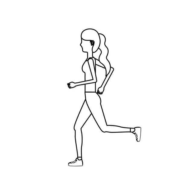 线健康的妇女做运动向量例证设计 — 图库矢量图片
