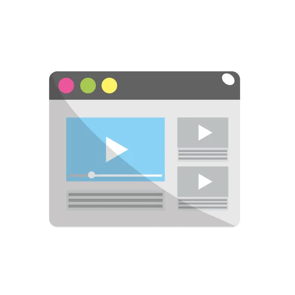 Web Site Important Videos Information Vector Illustration — стоковый вектор