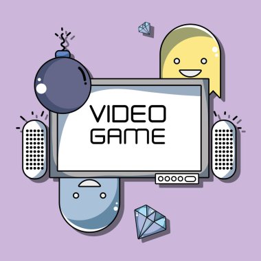 video oyunu diferents oyunları teknoloji konsoluyla illüstrasyon vektör