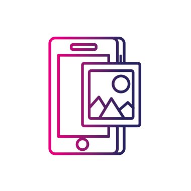 resim simge vektör çizim ile satır smartphone teknoloji