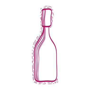 satır şarap şişe içki içecek, vektör çizim tasarım