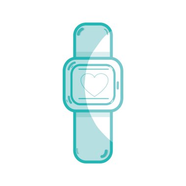 siluet şirin smartwatch teknoloji fitness app, vektör çizim ile