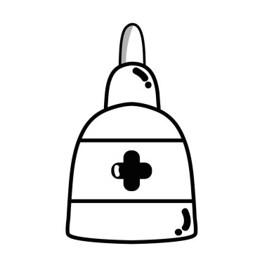 kontur şişe hap tedavisi ve sağlıklı ilaç vektör çizim