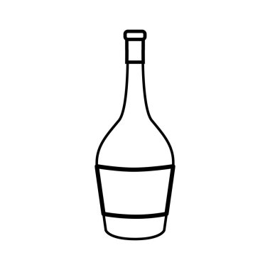 satır şişe şarap lezzetli içecek kutsal kişilerin resmi, vektör çizim