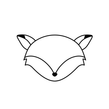 satır fox baş vahşi sevimli hayvan vektör çizim