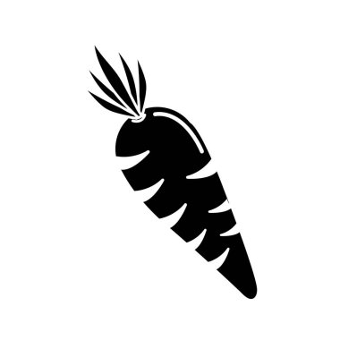 siyah kontur havuç sebze simge görüntüsünü, vektör tasarım görüntü illüstrasyon