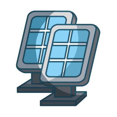 mavi güneş enerjisi Eko kutsal kişilerin resmi, vektör çizim tasarım