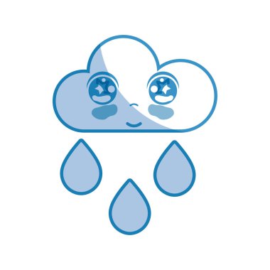 vektör çizim yağmur siluet kawaii güzel ihale bulut