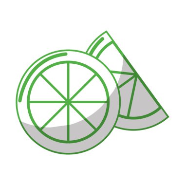 siluet lezzetli iki portakal dilim meyve, vektör çizim