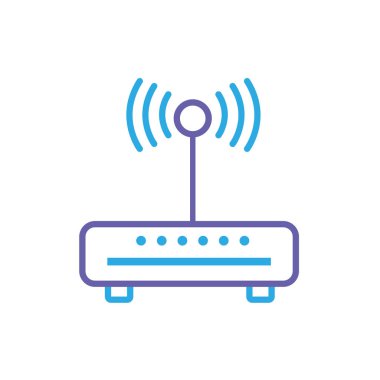 siluet yönlendirici wifi bağlantı ağ teknoloji vektör çizim