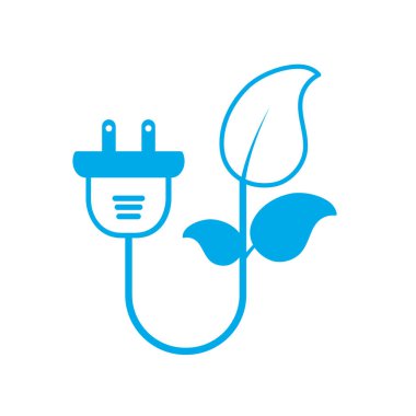 siluet ekoloji güç kablosu ile doğal vektör çizim bırakır